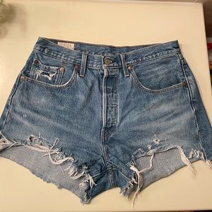 Levi’s distressed shorts